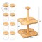 Basicwise Minimalist Two-Tier Bamboo Lazy Susan Turntable with 8 Pcs 12 oz Airtight Lid Glass Jars, Versatile Spice Rack Organizer, Perfect for Kitchen Countertops, Dining Tables, and Pantry Cabinets